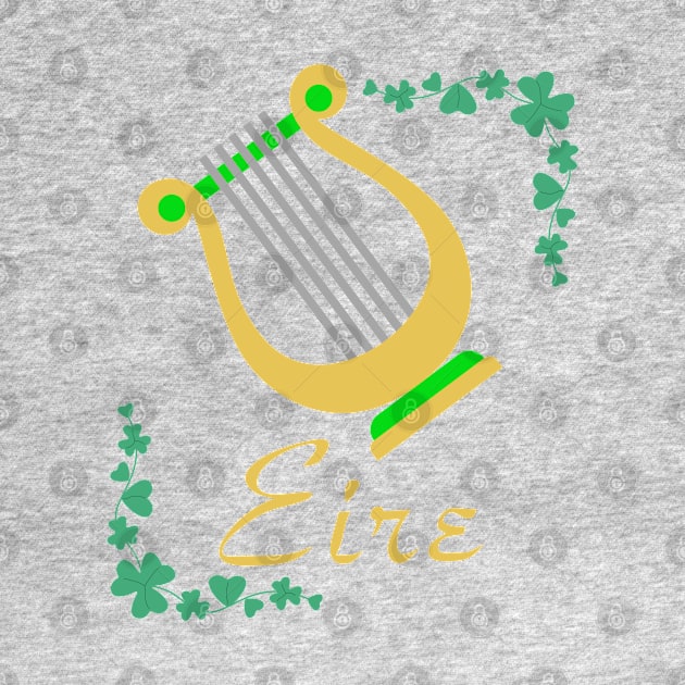 Irish Harp St. Patrick's Day by SeaWeed Borne